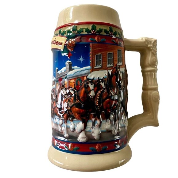 Vintage Budweiser 2003 Holiday Stein Limited Edition Ceramic Beer Mug - Picture 3 of 11